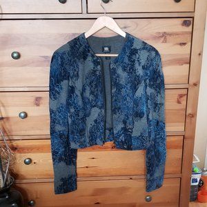 Donna Blue Patterned Blazer Size 6